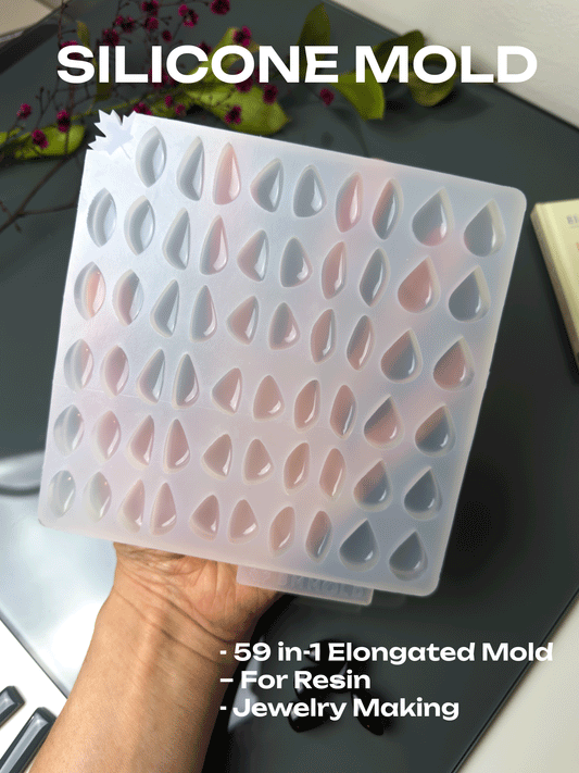 Teardrop Resin Mold 59-in-1 Silicone Mold with Glossy Finish – Perfect for Earrings, Pendants & Charms