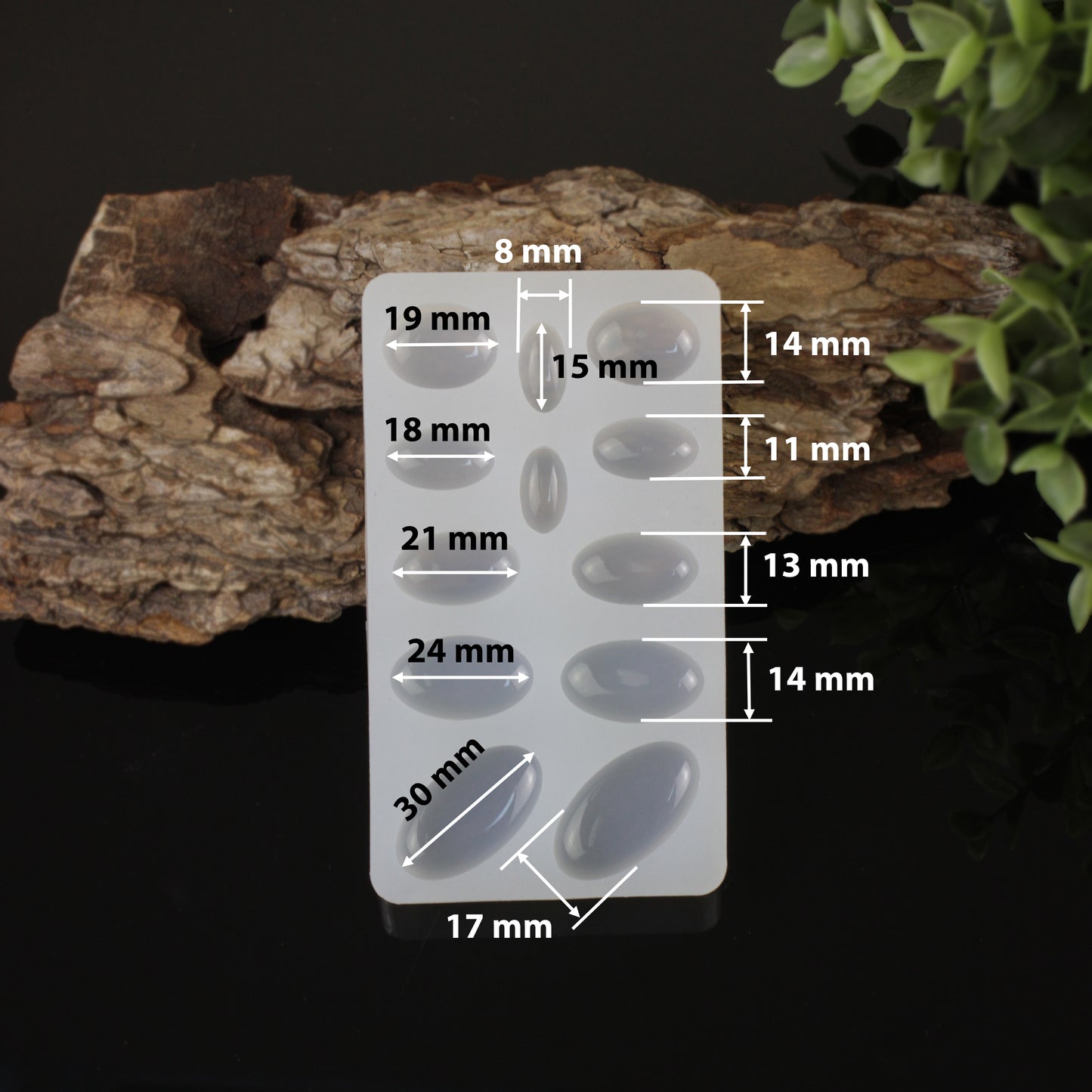 Oval Silicone Resin Mold - 12 in 1