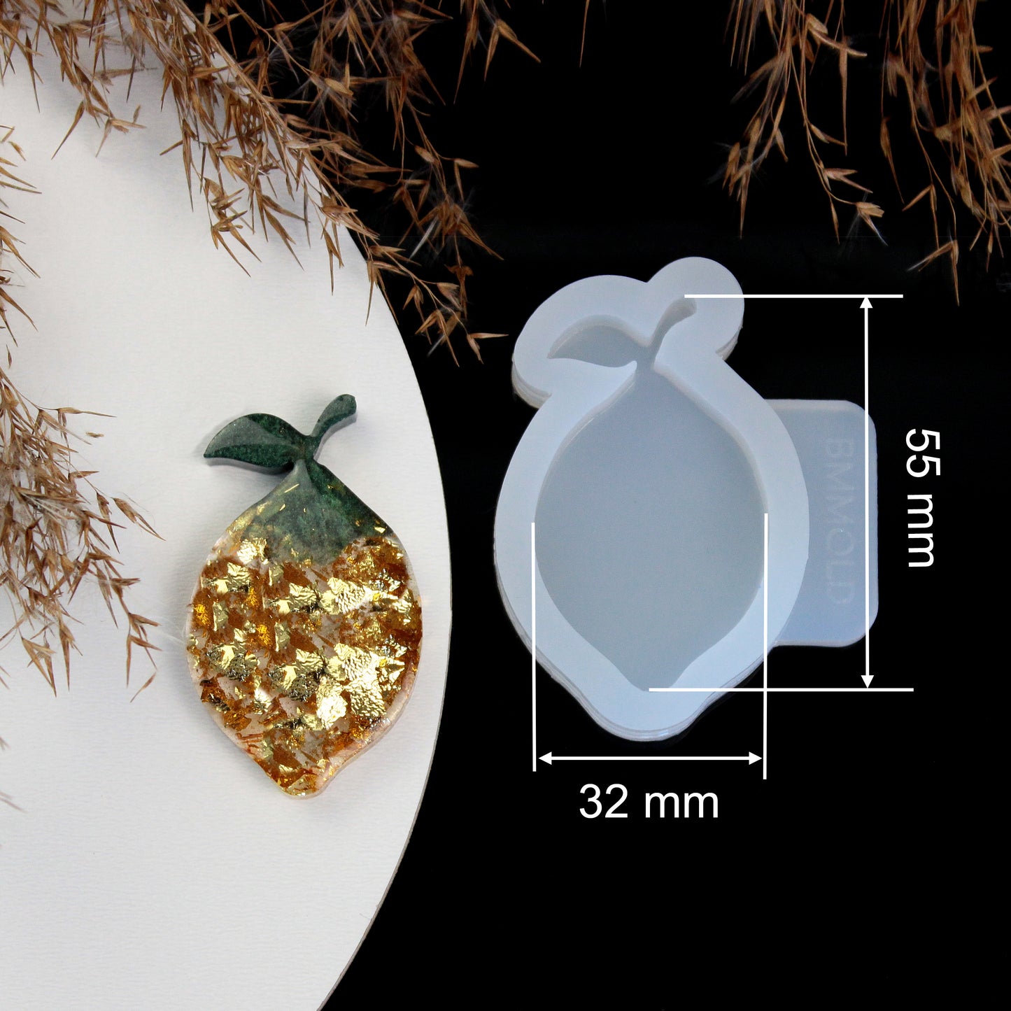 Tropical Delights: Lemon, Pomegranate, Chili Pepper, and Monster Leaf Silicone Molds Set
