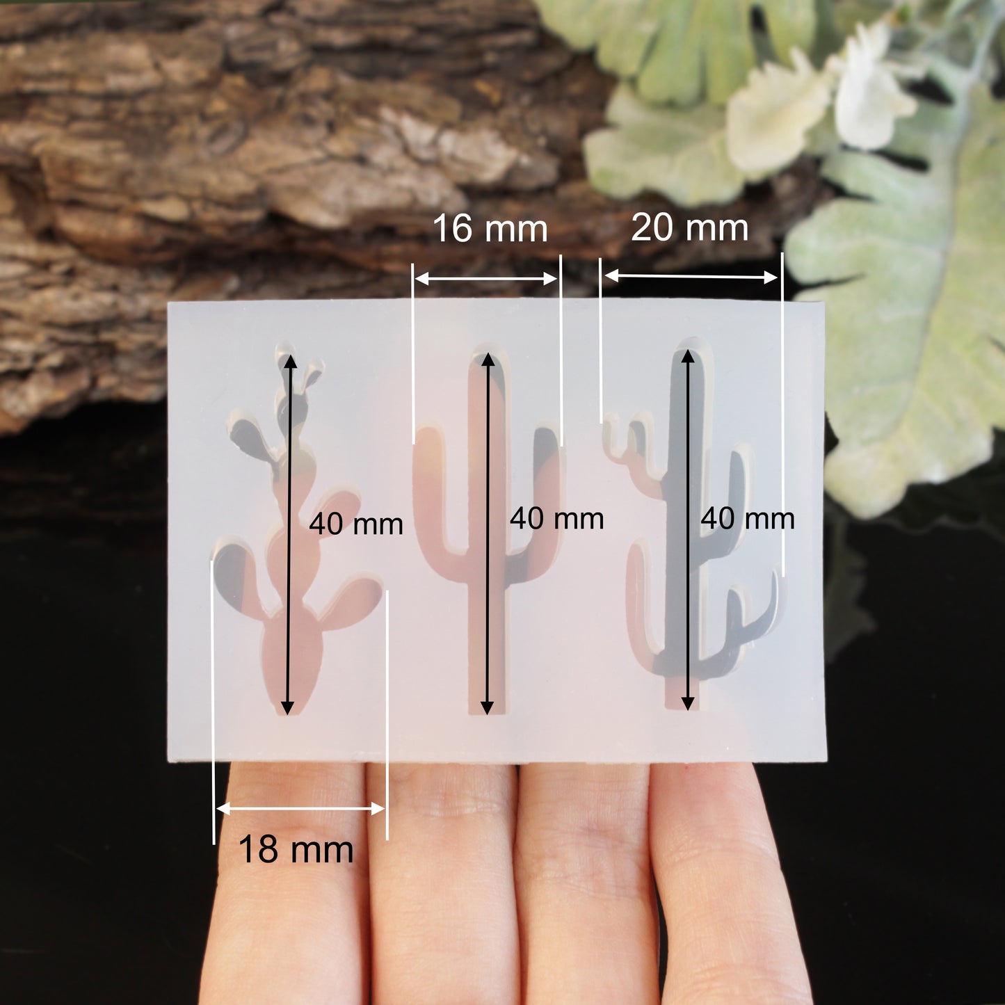 Cactus Silicone Resin Mold - 3 in 1