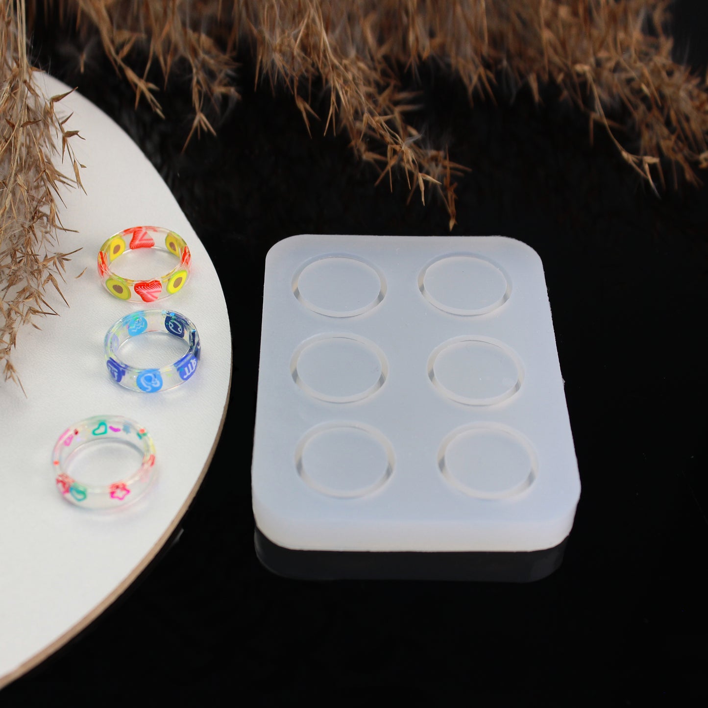 Silicone Thin Ring Mold 6-in-1 for Epoxy Resin Crafts, Jewelry Making and DIY